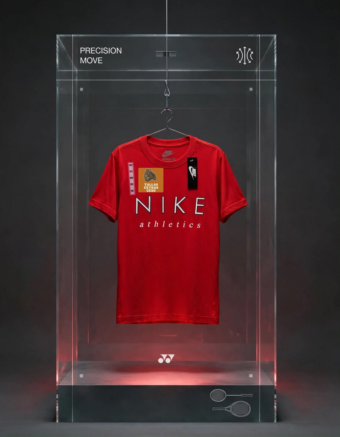 Playera Nike Athletics roja vitrina