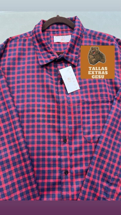 Camisa de vestir cuadros rosa