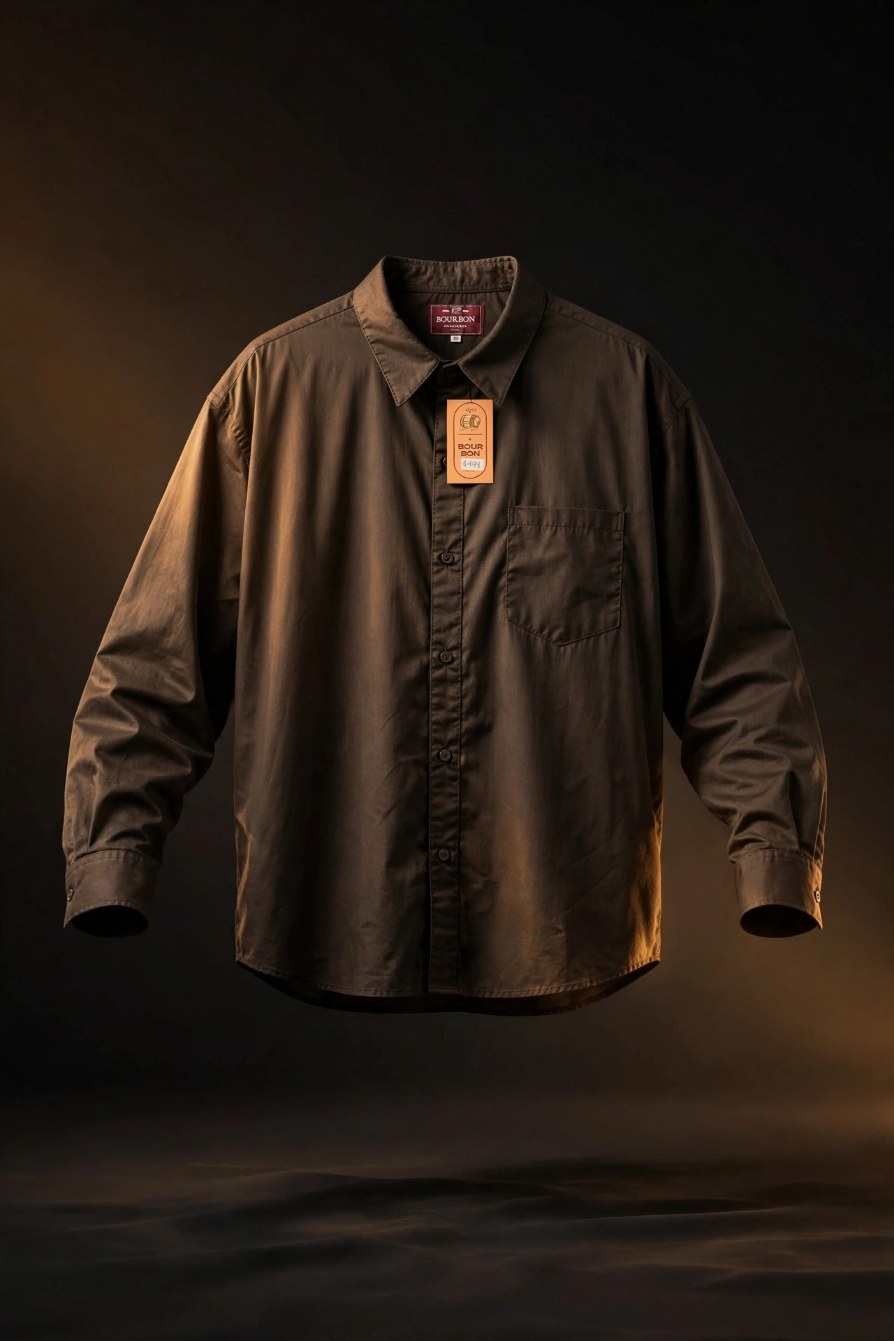 Camisa de vestir lisa café oscuro