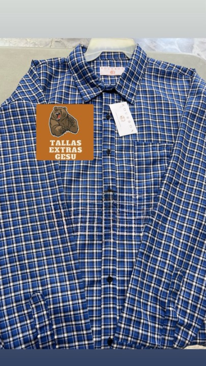 Camisa de vestir cuadros azul claro